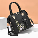 Women's Handbag Crossbody Bag Shoulder Bag Dome Bag PU Leather Office Daily Pendant Embroidery Chain Flower Black Yellow Pink