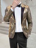 Men's Streetwear Party Sparkle Blazer Regular Regular Fit Sequin Black Silver Red Blue Gold 2023