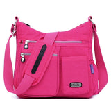 Women's Crossbody Bag Nylon Outdoor Daily Going out Waterproof Solid Color Almond Sea Blue Elegant black