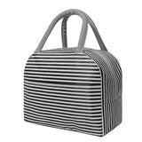 Men's Women's Lunch Bag Oxford Cloth Aluminum Foil Outdoor Office Daily Zipper Print Tiered Insulated Large Capacity Waterproof Solid Color Striped Flamingos Leaf Pink and white stripes black strips