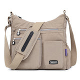 Women's Crossbody Bag Nylon Outdoor Daily Going out Waterproof Solid Color Almond Sea Blue Elegant black