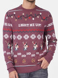 Men's Ugly Christmas Sweater Pullover Sweater Jumper Knitwear Ribbed Knit Knitted Print Elk Crew Neck Fashion Streetwear Christmas Daily Wear Clothing Apparel Fall & Winter Purple M L XL