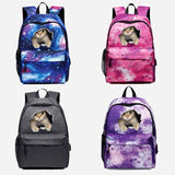 Men's Women's Backpack School Bag Bookbag 3D Print School Outdoor Daily Galaxy Cat Canvas Large Capacity Waterproof Durable Print Black Red Blue