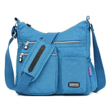 Women's Crossbody Bag Nylon Outdoor Daily Going out Waterproof Solid Color Almond Sea Blue Elegant black