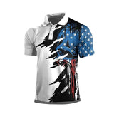 Men's Collar Polo Shirt Golf Shirt Graphic National Flag Turndown Blue Light Green Dark Green Red White 3D Print Street Daily Short Sleeve 3D Button-Down Clothing Apparel Fashion Casual Breathable